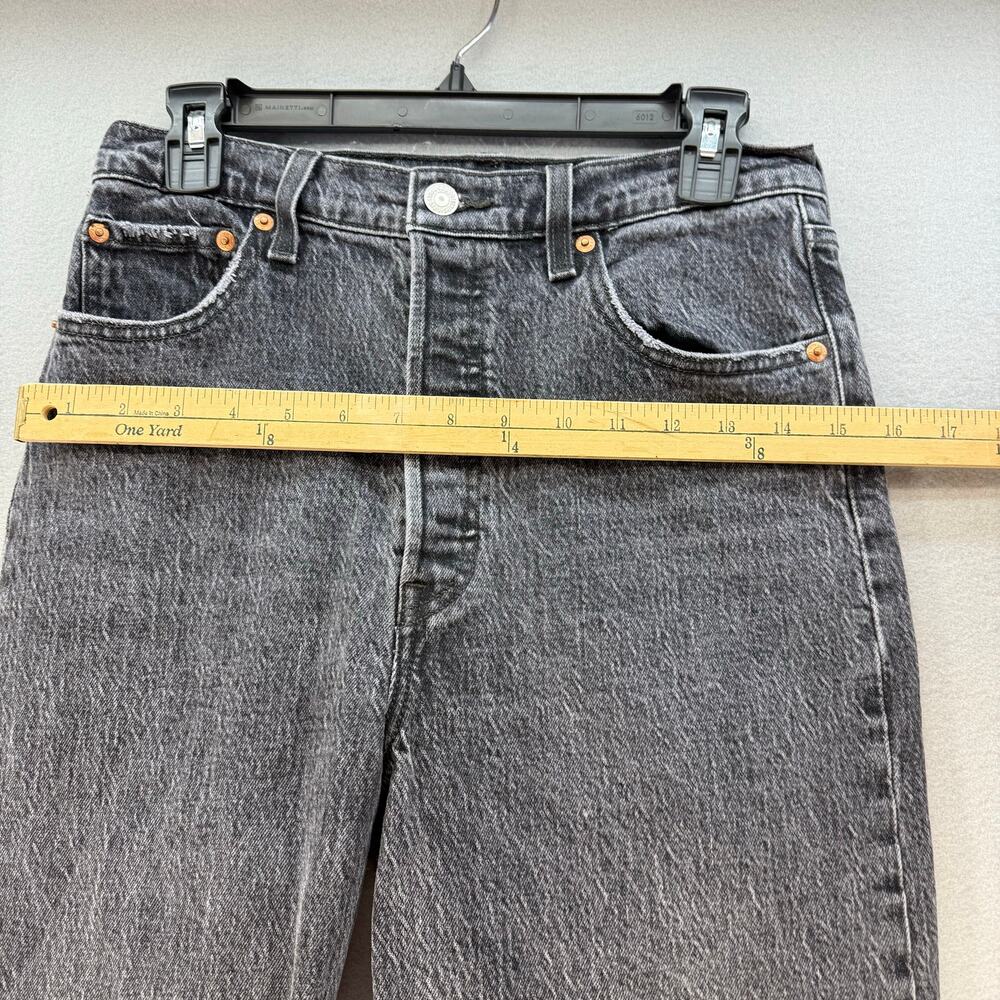 Levi's Jeans Women's 29 (8) Black Ribcage Straight Ankle Button Fly Big E VTG - Picture 11 of 14